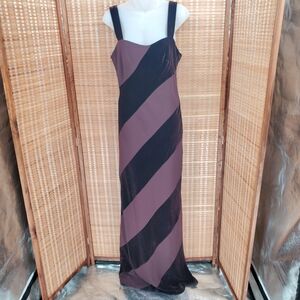 ◇ Andrea Polizzi for Rex Lester Bias Cut Velvet Maxi Dress Brown Size 8